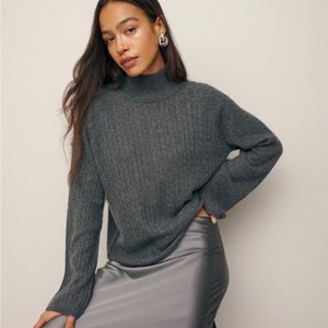 Reformation NWT Garrett Cashmere Cable Oversized Turtleneck